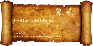 Modla Adrián névjegykártya